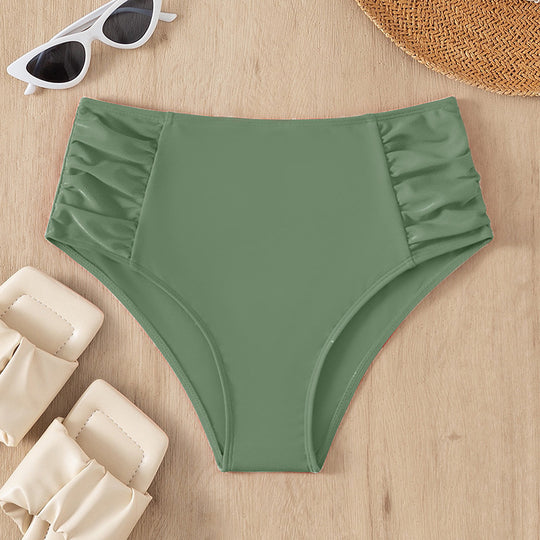 Damen Hochtailliertes Bikiniunterteil mit elegantem Rüschendetail EB
