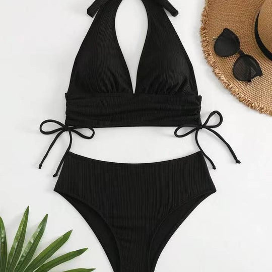 Damen Triangel-Bikini mit modischem Wickel-Design EB