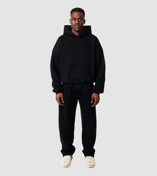 Unisex nan gemütliches Loungewear-Set mit hohem Rollkragen, relaxed-fit Sweatshirt und gerader Sweatpants EB
