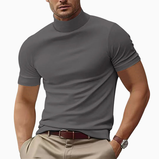 Herren Kurzarm Turtleneck T-Shirt EB