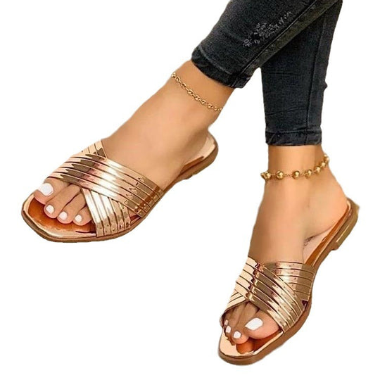 Damen elegante Riemchen-Sandalen mit geschwungenem Design EB