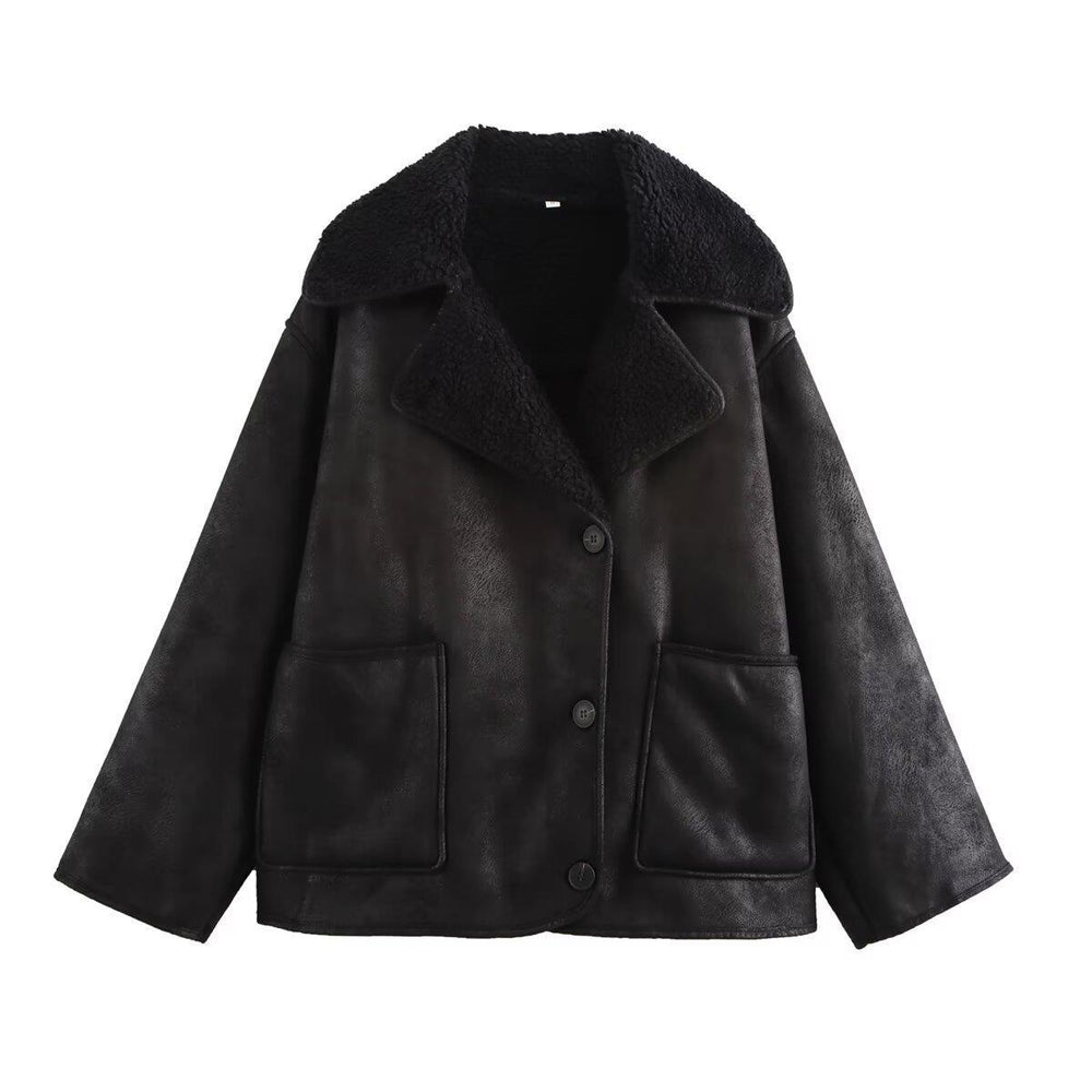 Damen Übergangsjacke mit kuscheligem Teddyfutter und praktischen Taschen EB