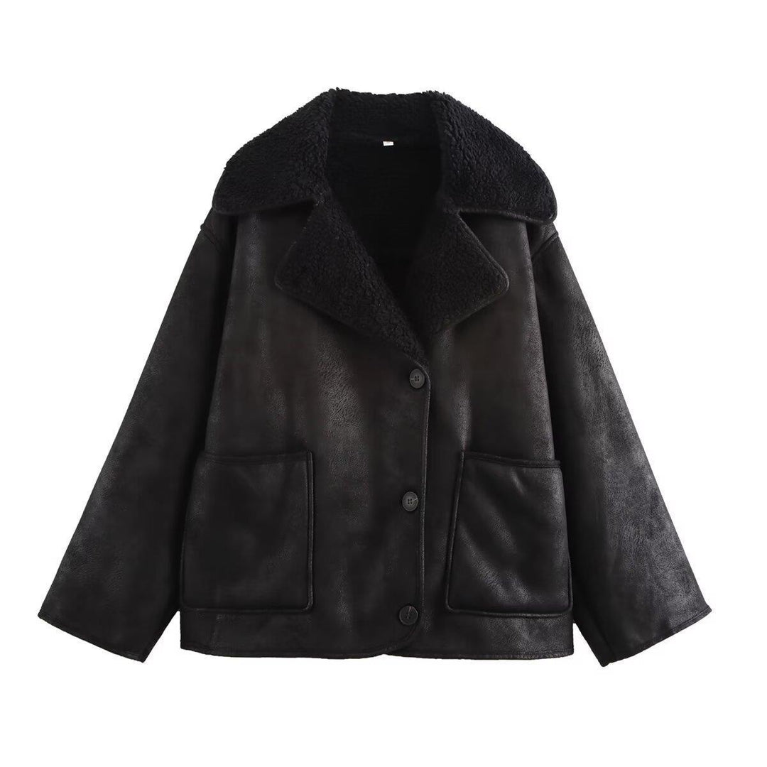Damen Übergangsjacke mit kuscheligem Teddyfutter und praktischen Taschen EB