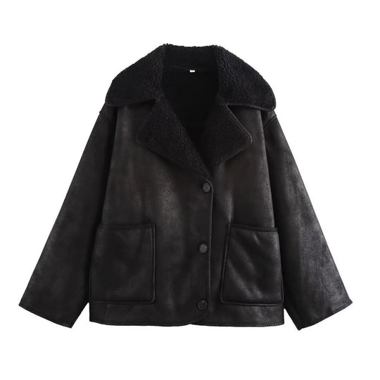 Damen Übergangsjacke mit kuscheligem Teddyfutter und praktischen Taschen EB