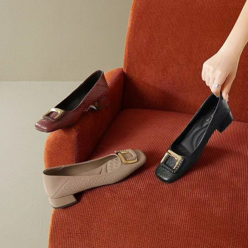 Damen Ballerinas mit eleganter Schnallenverzierung und komfortablem Fußbett EB