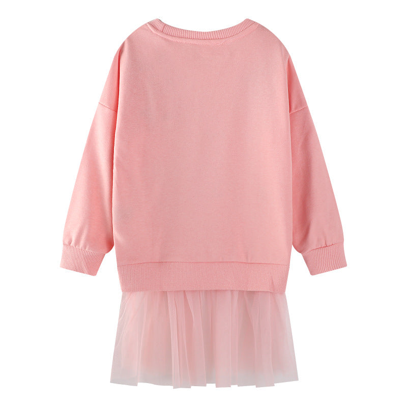 Mädchen Sweatshirt mit Tüllrock und tierischer Applikation EB