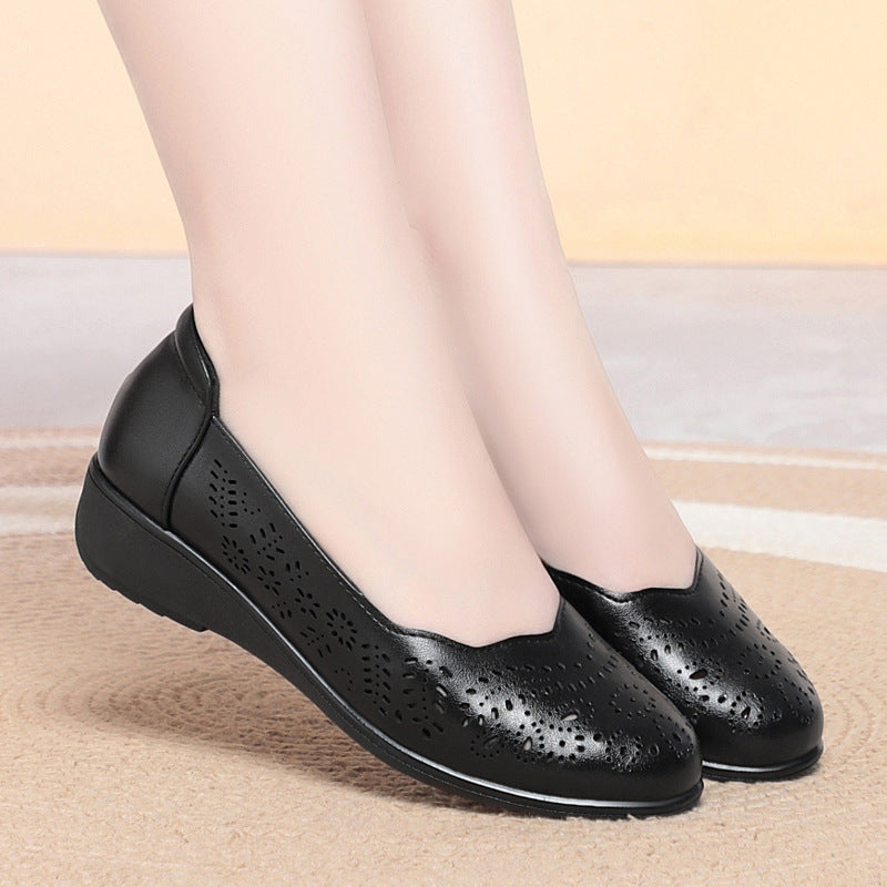 Damen Komfortable Ballerinas mit elegante Perforation EB