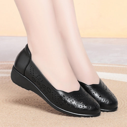 Damen Komfortable Ballerinas mit elegante Perforation EB