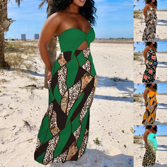 Damen Maxikleid mit schickem Cut-Out-Design und glänzenden Akzenten EB
