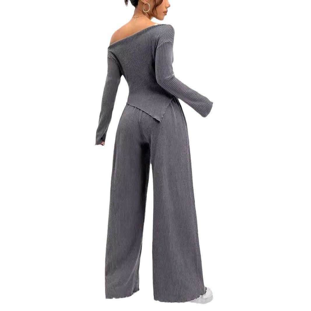 Damen trendiger Jumpsuit mit Off-Shoulder-Design EB