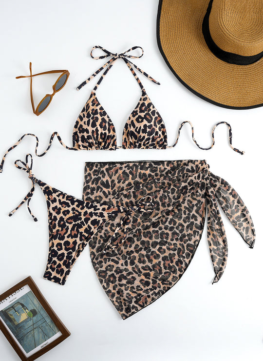 Damen Triangel-Bikini-Set mit elegantem Wickelrock EB