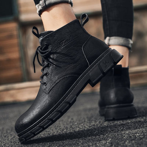 Damen Robuste und modische Lederboots EB