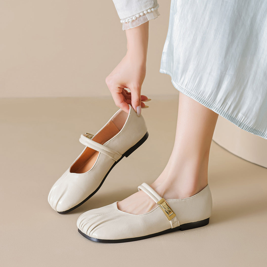 Damen Ballerinas mit dekorativem Riemen und modischem Akzent EB