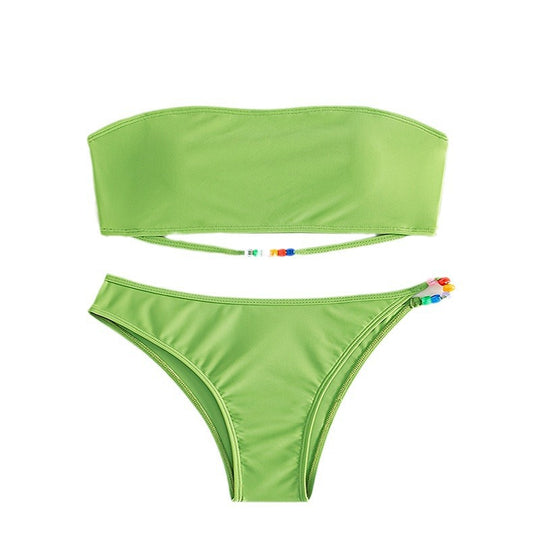 Damen Bandeau-Bikini mit charmanten Bead-Details EB