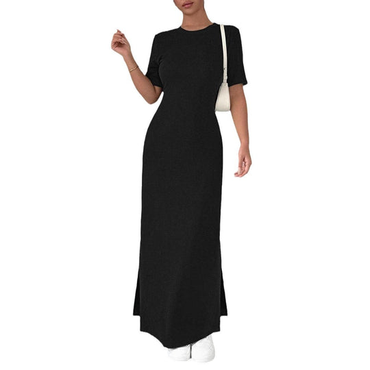 Damen Maxikleid aus weichem Baumwollmix mit Seitenschlitz EB