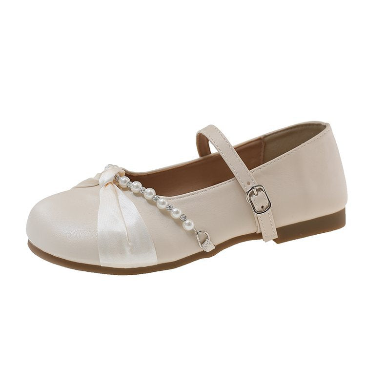 Damen Ballerinas mit Perlenakzent und verstellbarem Riemen EB