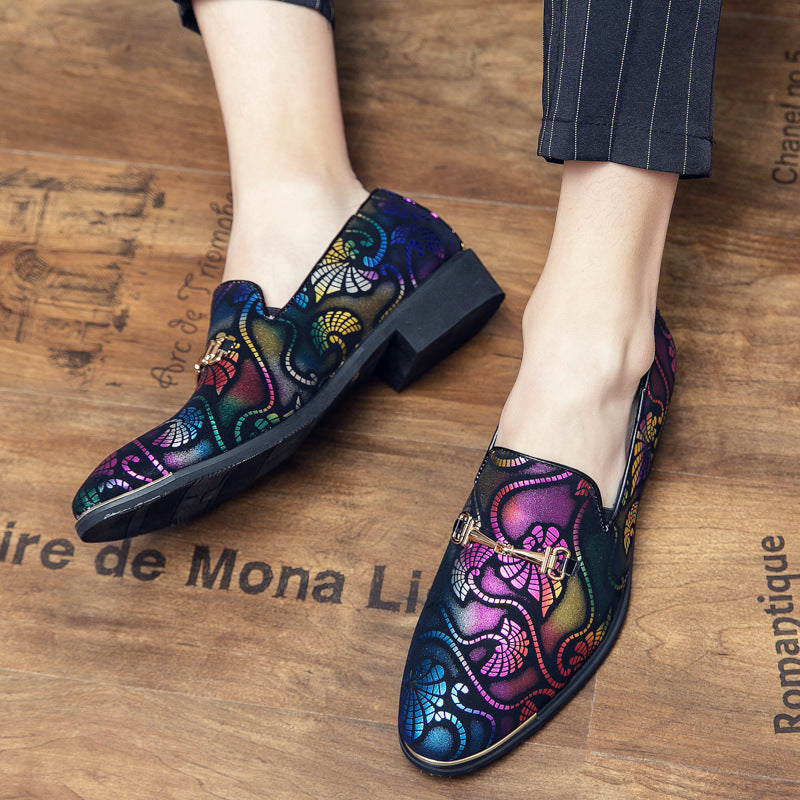 Herren eleganter Slip-On Loafer mit dekorativem Metalldetail, spitzer Form und gepolstertem Komfortfußbett EB