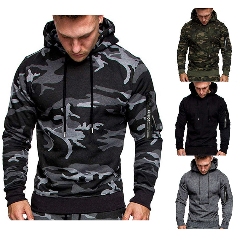 Herren sportlicher Hoodie mit seitlichem Reißverschluss EB