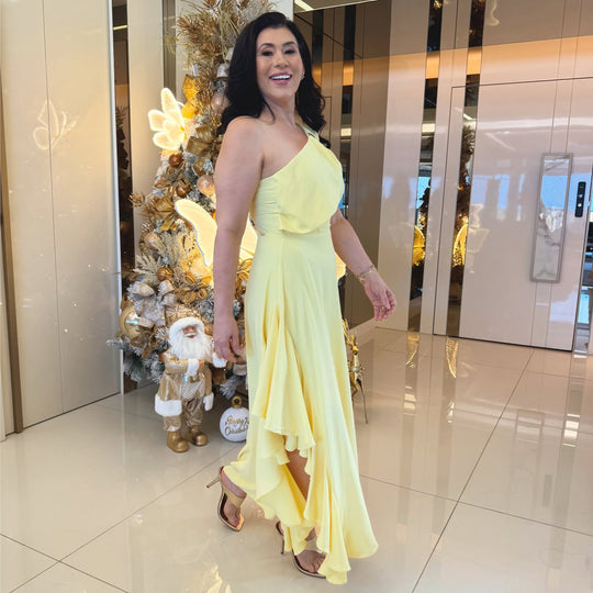 Damen Maxikleid mit eleganter Raffung EB