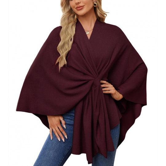 Damen modischer Wickelmantel mit trendigem Design EB