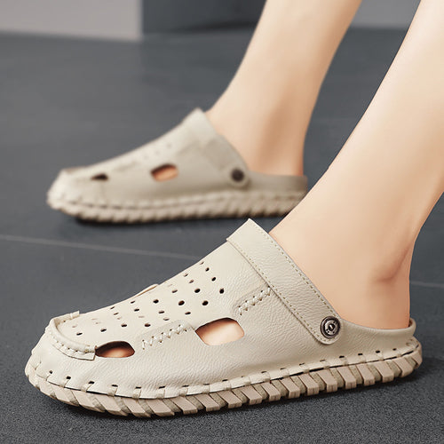 Damen Leder Sandalen mit atmungsaktiven Öffnungen von EB