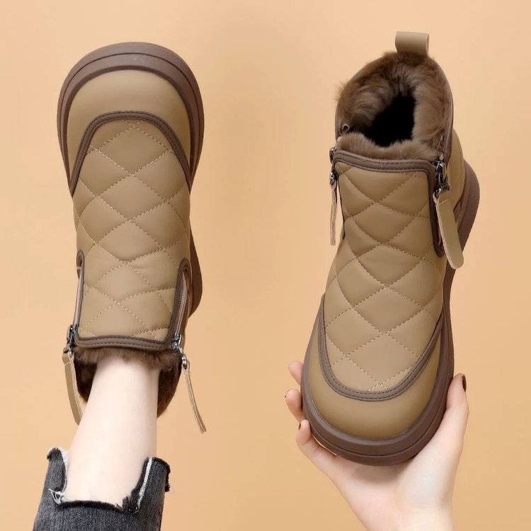 Damen gefütterte Winterboots mit strapazierfähigem Reißverschluss und warmem Innenfutter EB