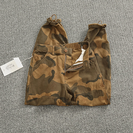 Herren Cargohose im stylischen Camouflage-Design mit elastischem Bund und praktischen Taschen EB