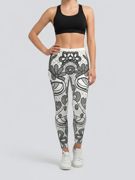 Damen Sportleggings mit stylischem Sternen-Design und hohem Bund EB