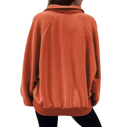 Damen oversized Pullover mit Puffärmeln und Knopfdetails EB
