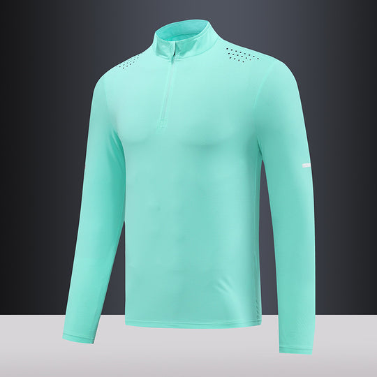Herren Funktions-Langarmshirt mit Reißverschluss und atmungsaktivem Material EB