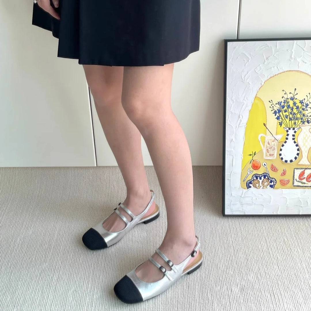 Damen Sling-Ballerinas mit dekorativen Schnallen EB