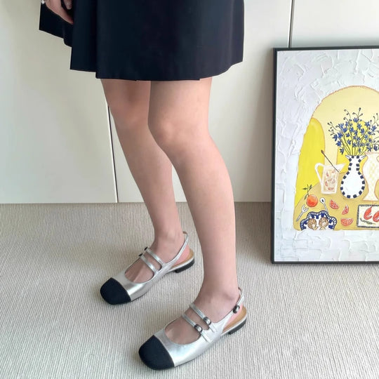 Damen Sling-Ballerinas mit dekorativen Schnallen EB