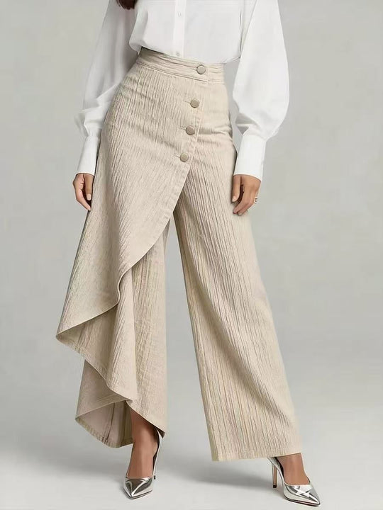 Damen Denim-Rock mit asymmetrischem Schnitt und Knopfdetails EB