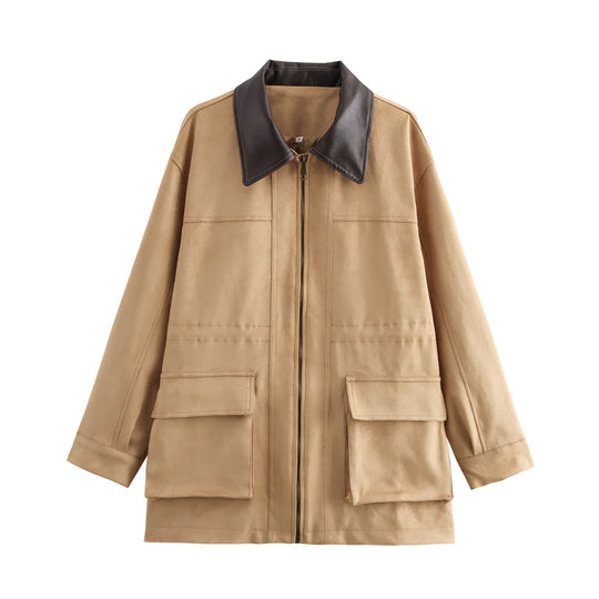 Damen Übergangsjacke mit praktischem Zip und großen Taschen EB