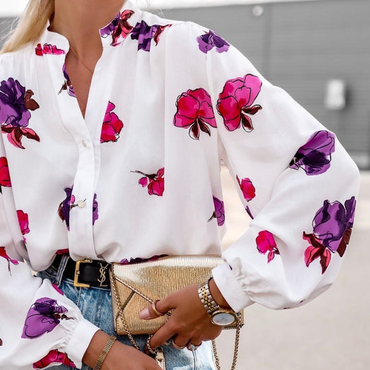 Damen Modische Bluse mit floralem Muster EB