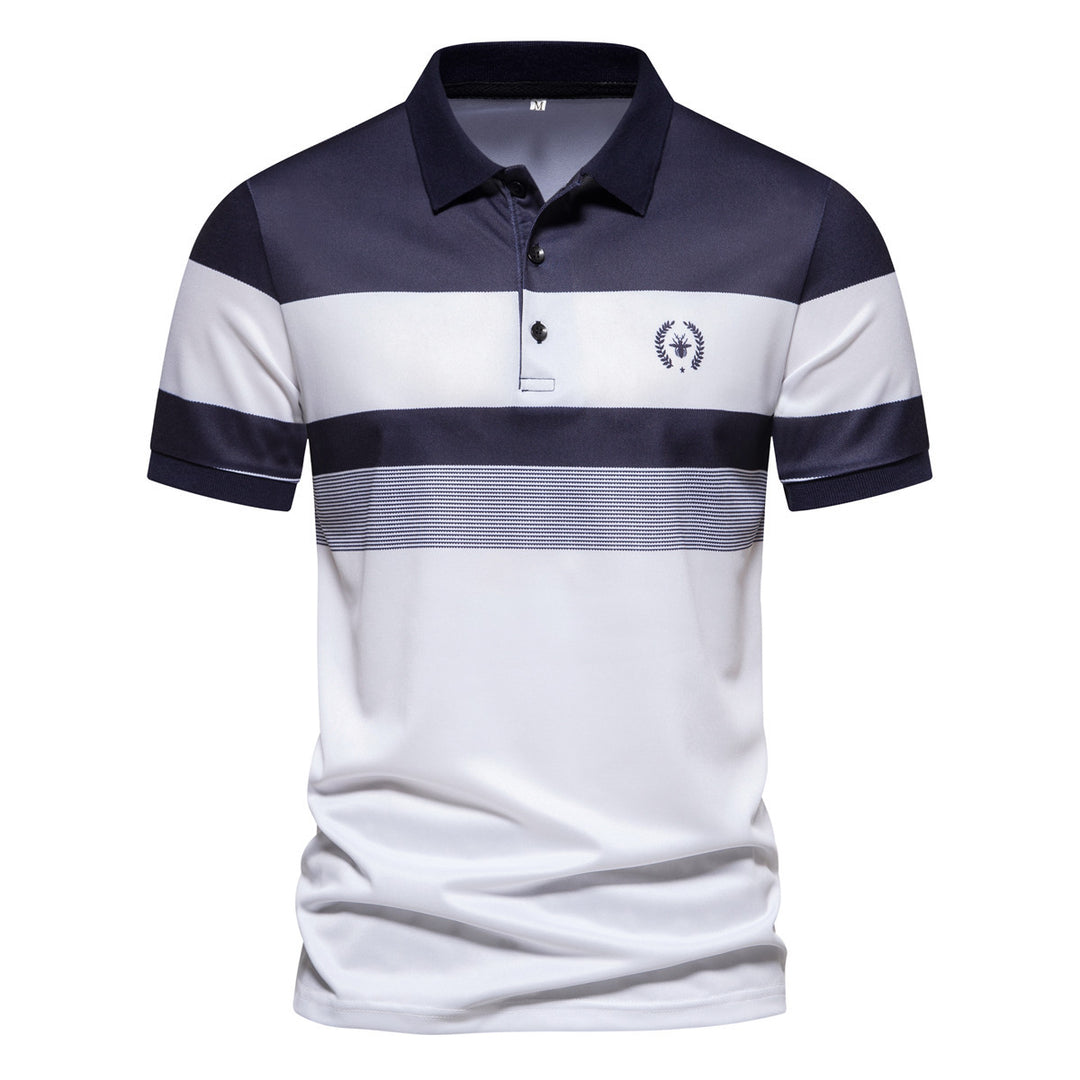 Herren Poloshirt mit modernem Streifenmuster und atmungsaktiven Eigenschaften EB