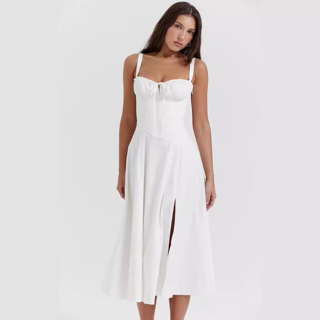 Damen Maxikleid mit gerafftem Oberteil EB