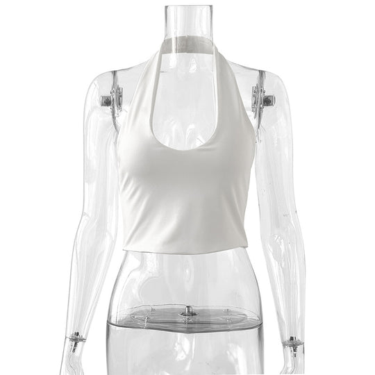 Damen einseitig über Kreuz geschnittenes Neckholder-Top EB