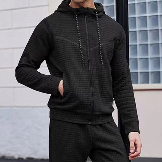 Herren stylische Jacke mit strukturiertem Design und praktischem Reißverschluss EB