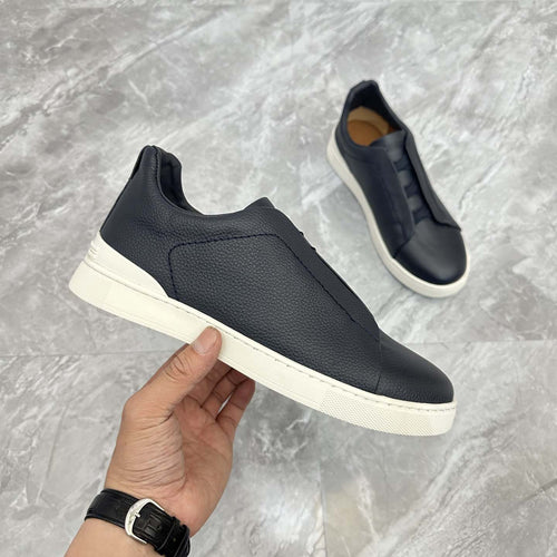 Damen Slip-On Sneakers mit eleganter Lederstruktur und rutschfester Sohle EB