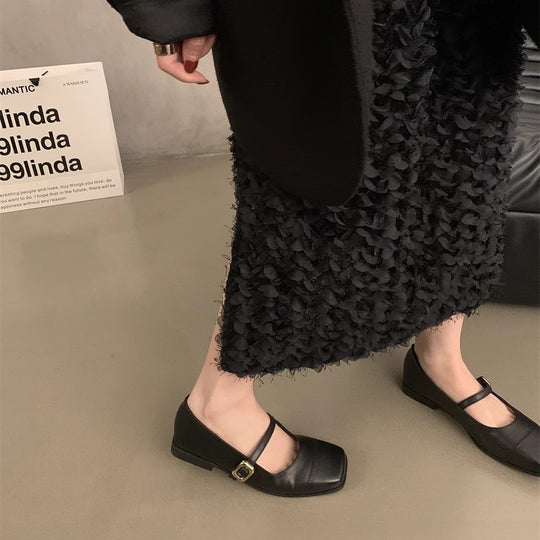 Damen elegante Mary Jane Ballerinas mit modischem Metallakzent EB