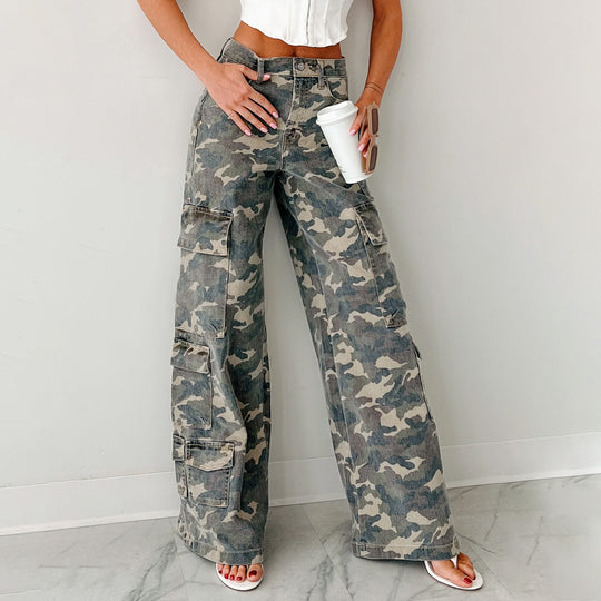 Damen Cargo-Hose mit weitem Schnitt und praktischen Taschen EB