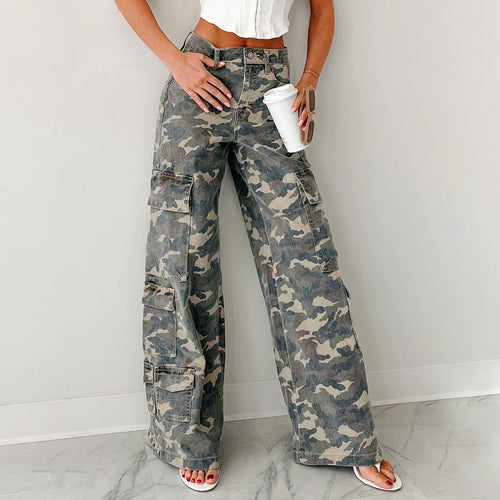 Damen Cargo-Hose mit weitem Schnitt und praktischen Taschen EB