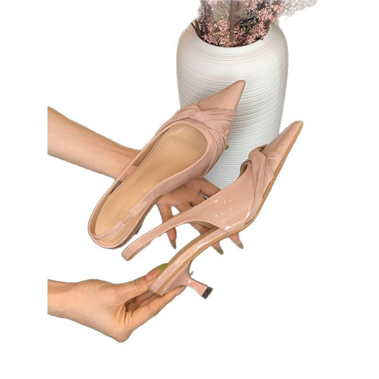 Damen spitze Slingback-Pumps mit elegantem Raffungseffekt EB