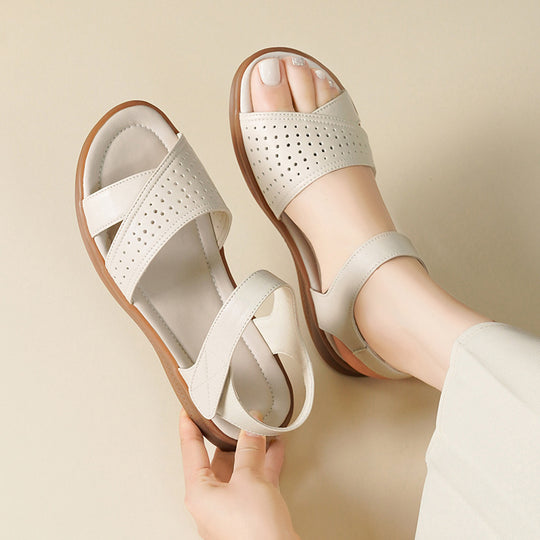 Damen Komfortable Sandalen mit atmungsaktiven Schnallen und rutschfester Sohle EB