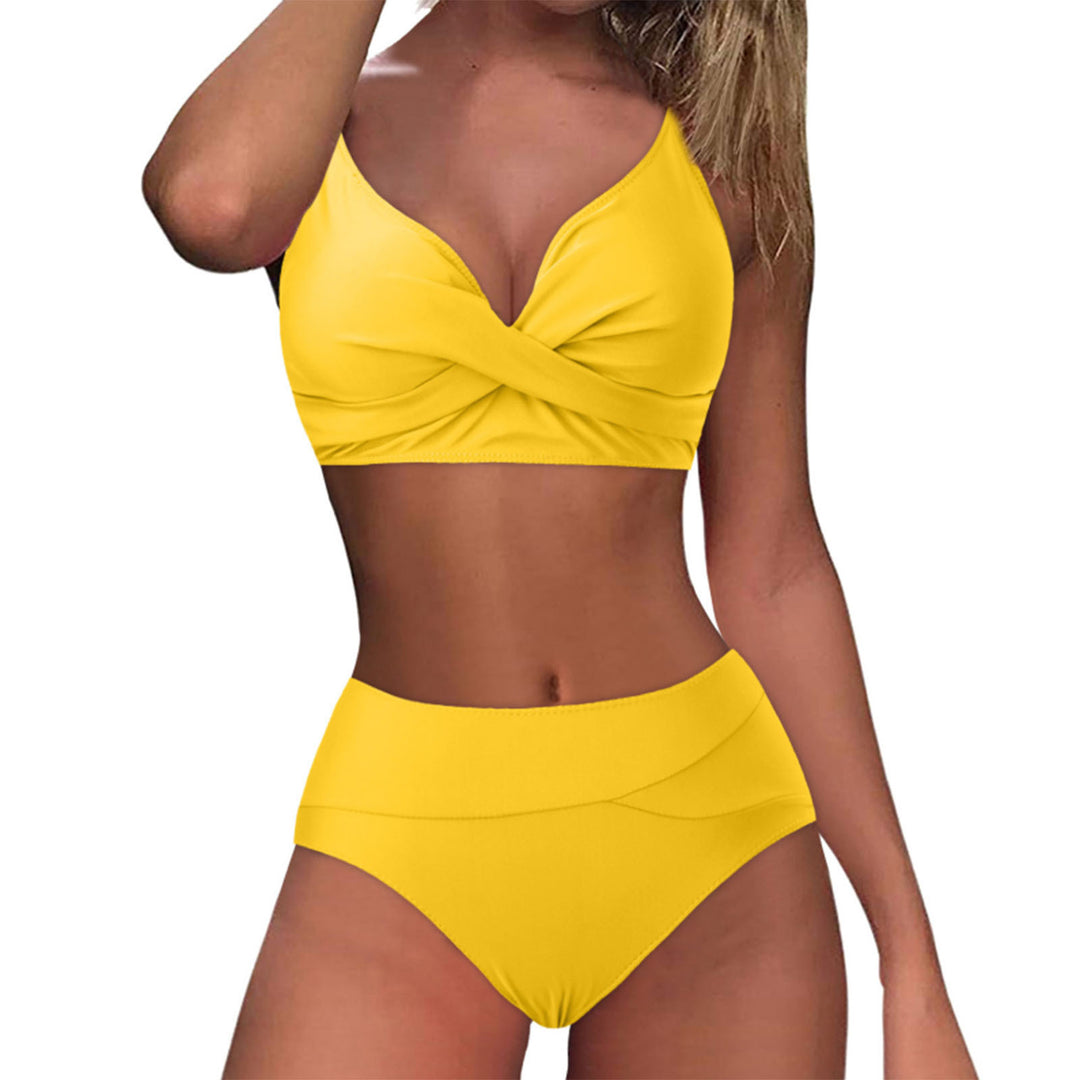 Damen Hochtailliertes Bikini-Set mit raffiniertem Twist-Oberteil EB