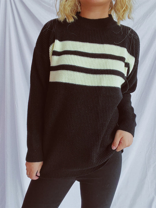 Damen lässiger Strickpullover mit modischen Streifen EB