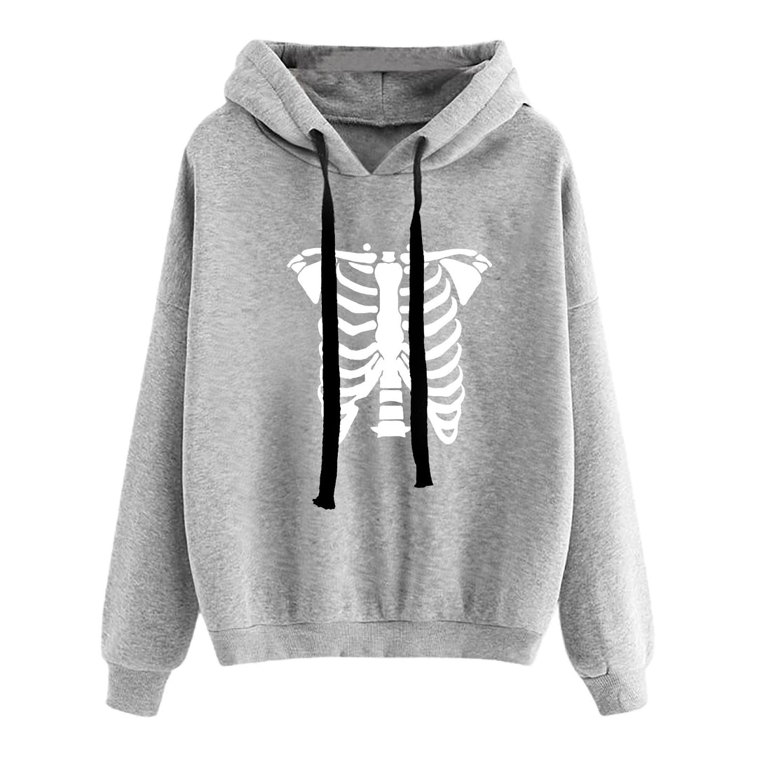 Damen nan lässiger Oversize Kapuzenpullover mit Herz‑und‑Pfotenprint, Kordelzug und gerippten Bündchen EB