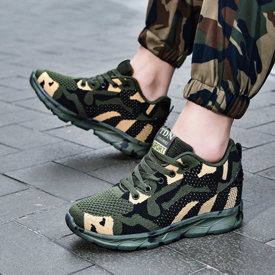 Damen Sportliche Sneaker mit Camouflage-Design und atmungsaktiver Obermaterialstruktur EB