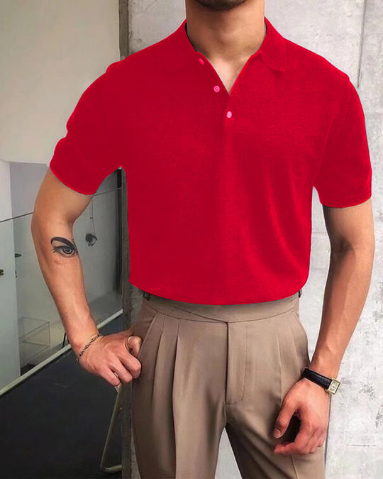 Herren nan Premium-Feinstrick-Poloshirt mit offenem Hemdkragen und dezenter Knopfleiste EB